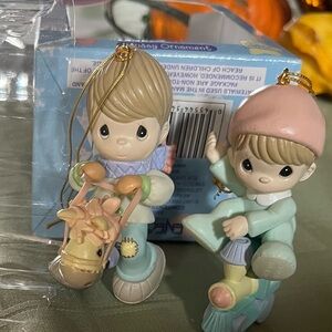 Two Enesco Precious Moments Holiday Ornaments 1997